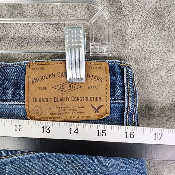 Mens American Eagle Outfitters Slim Straight Blue Denim Jeans Size 31X32 - Picture 8 of 11